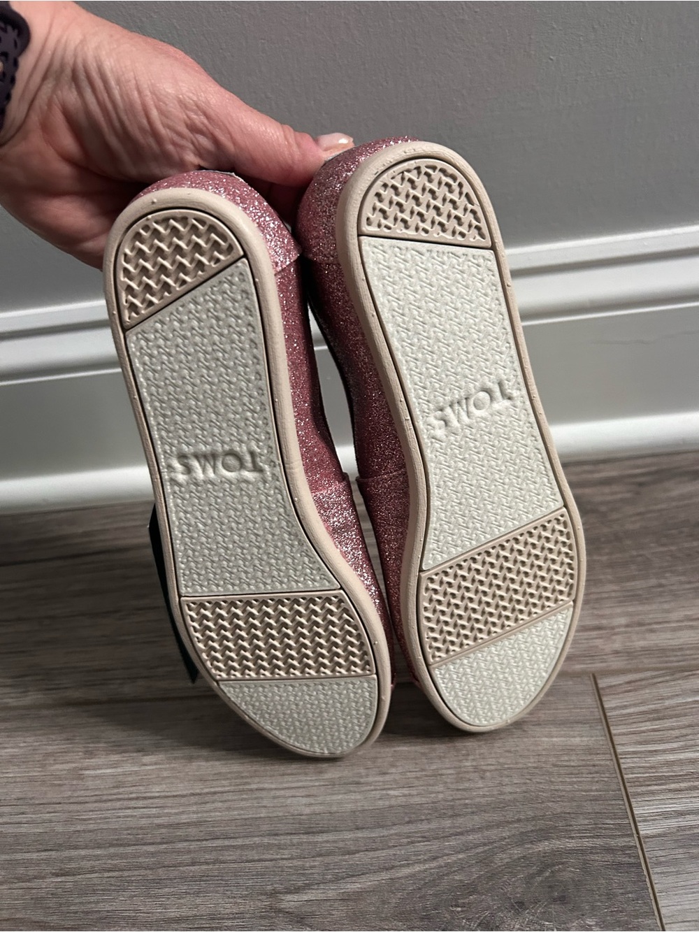 NWT TOMS Glitter Slip-On Flats - Rose - Picture 5 of 5